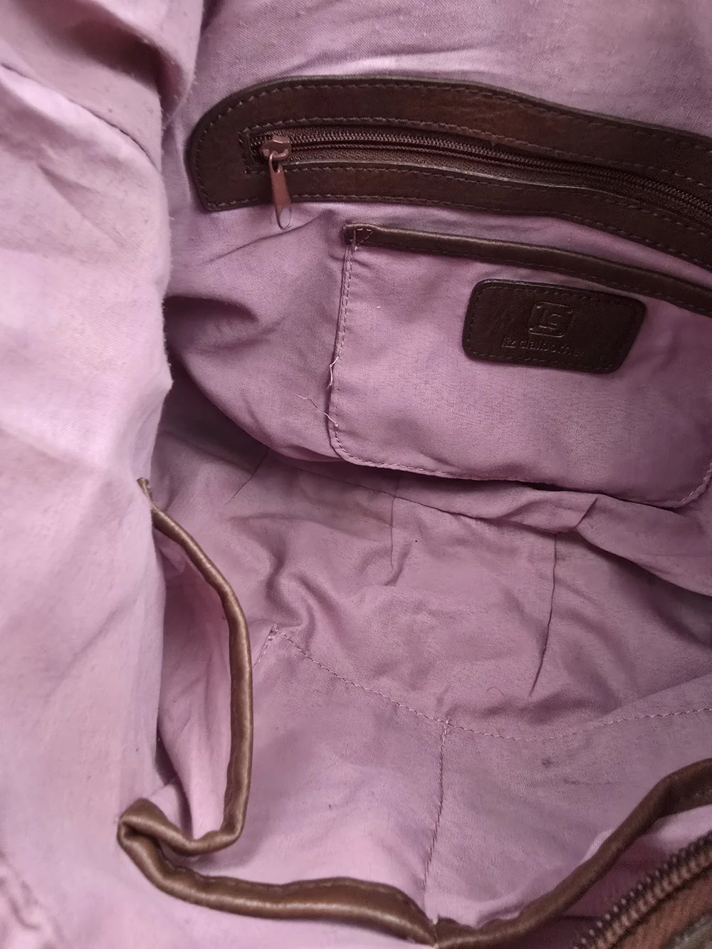 Liz Claiborne Chestnut Brown Leather Hobo Bag